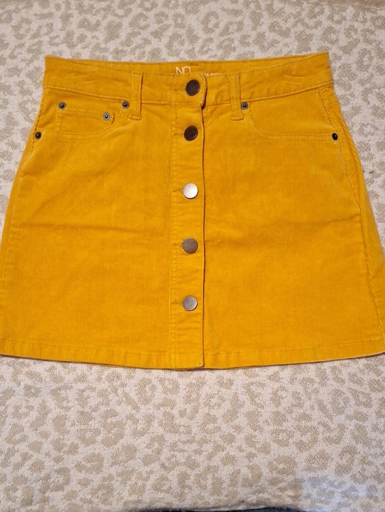 NOBO Dresses & Skirts - NOBO Mustard Yellow Button-Front Corduroy Mini Skirt